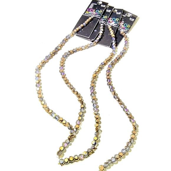 BEAD TREASURE 5 Strand Loose Copper Purple AB Semi Flat Rondelle Bead - Picture 1 of 5